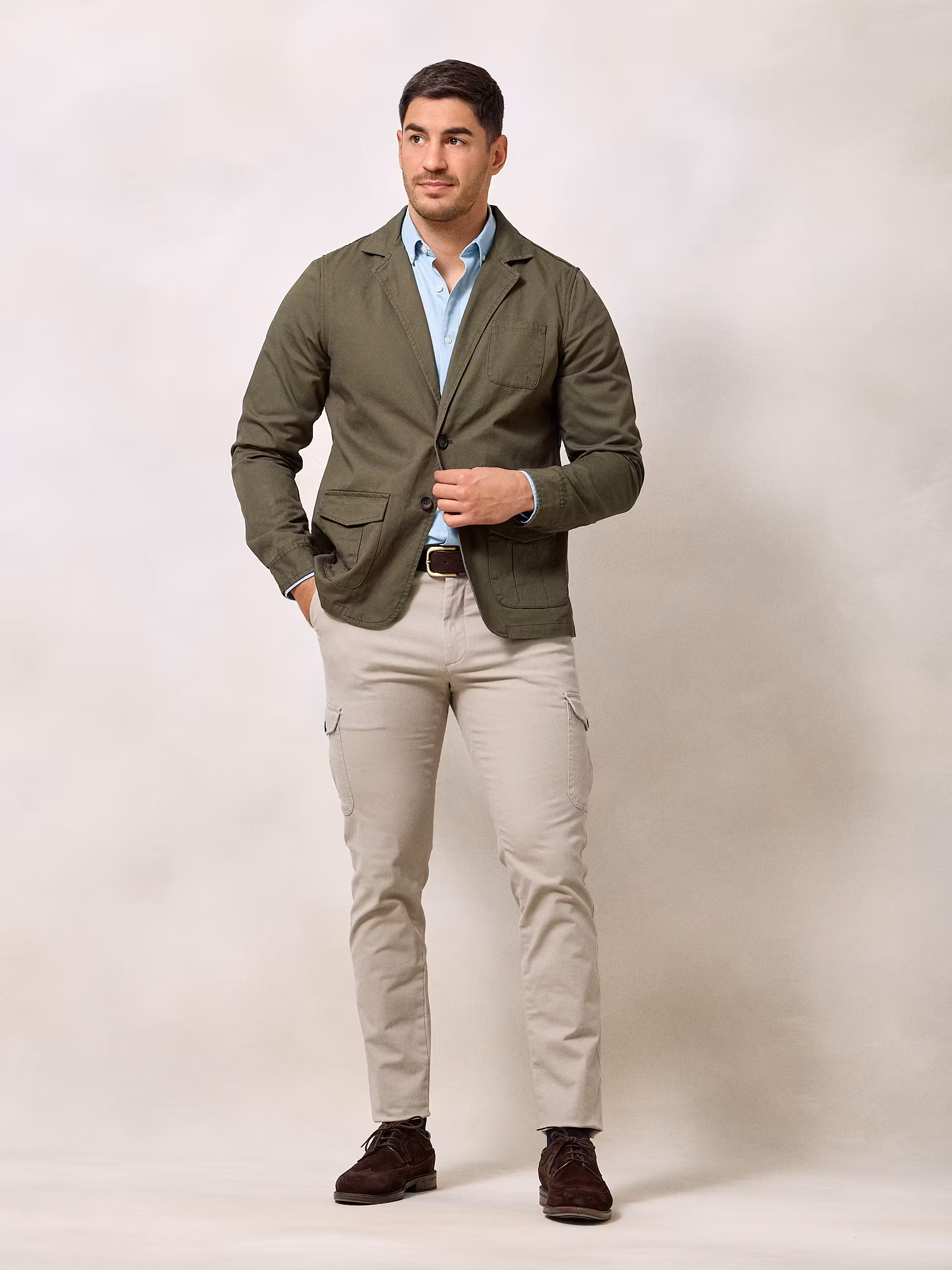 Twill Blazer | Khaki
