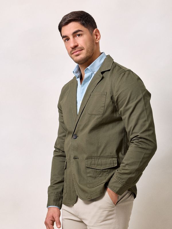 Twill Blazer | Khaki