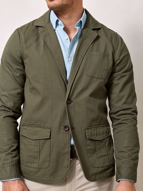 Twill Blazer | Khaki