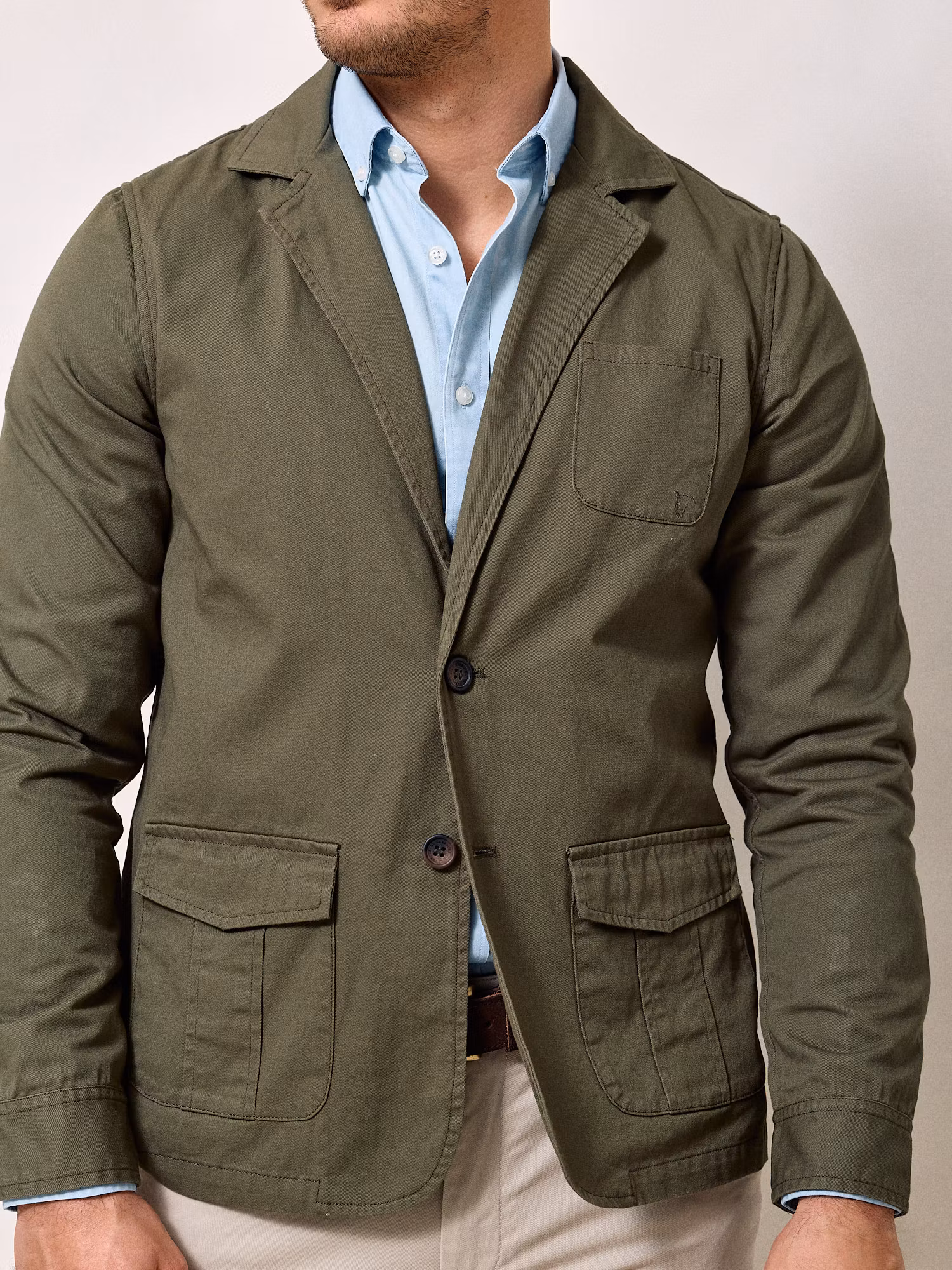 Twill Blazer | Khaki