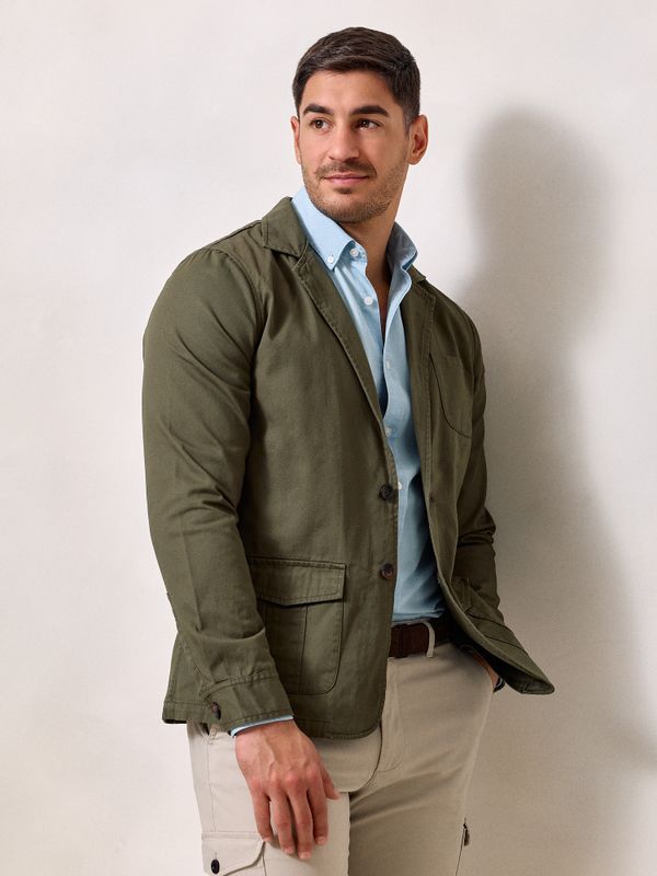 Twill Blazer | Khaki