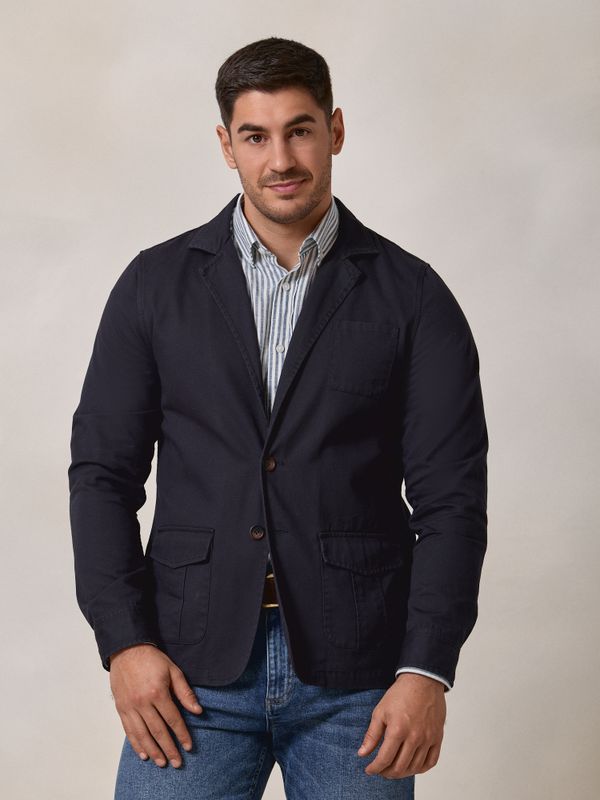Twill Blazer | Navy Blue 