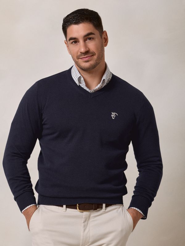 Suéter decote em V | Azul Marinho