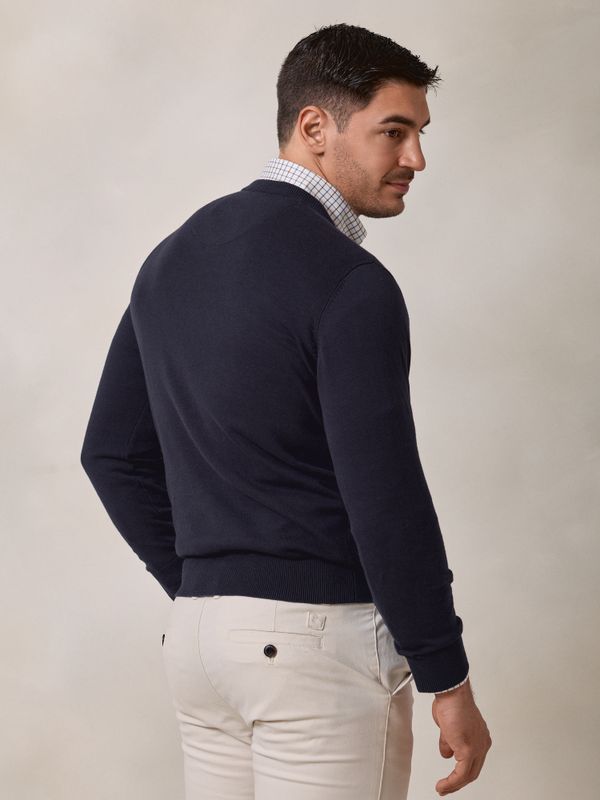 Suéter decote em V | Azul Marinho