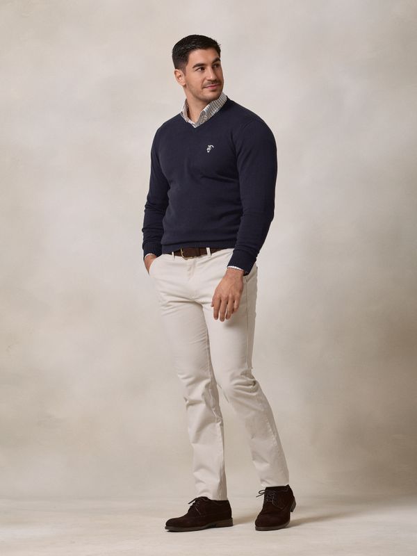 Suéter decote em V | Azul Marinho