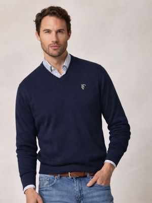 V-neck sweater | Navy Blue 