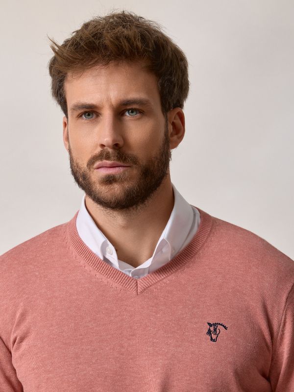 Suéter decote em V | Coral