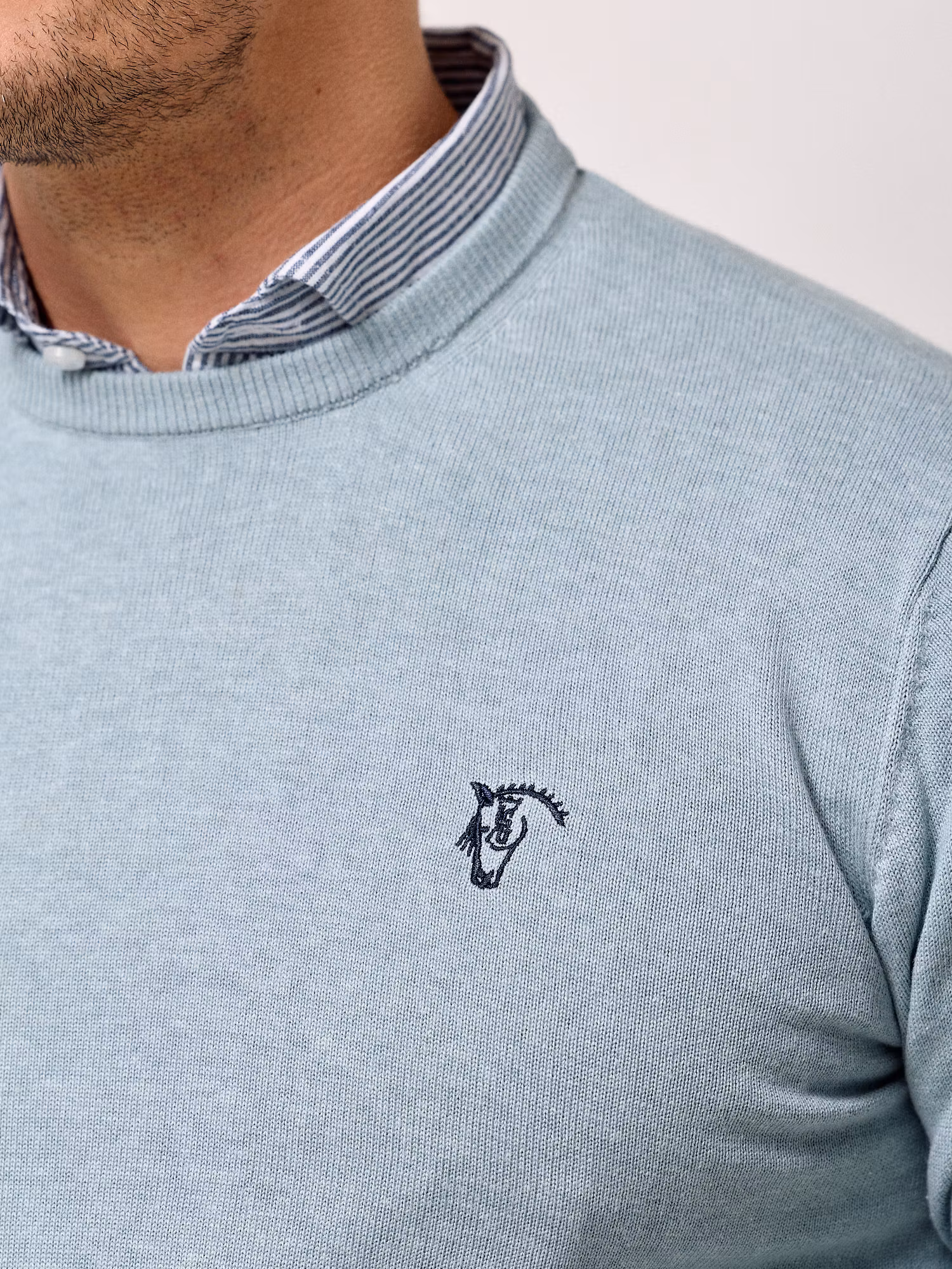 Round neck sweater | Sapphire Blue