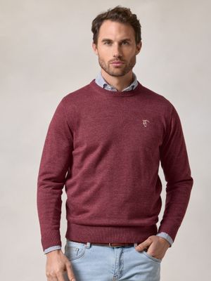 Round neck sweater | Burgundy