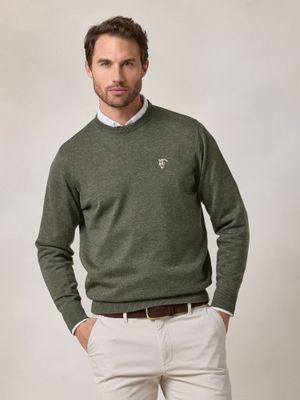 Suéter de gola redonda | Verde Caça