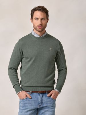 Suéter de gola redonda | Khaki 