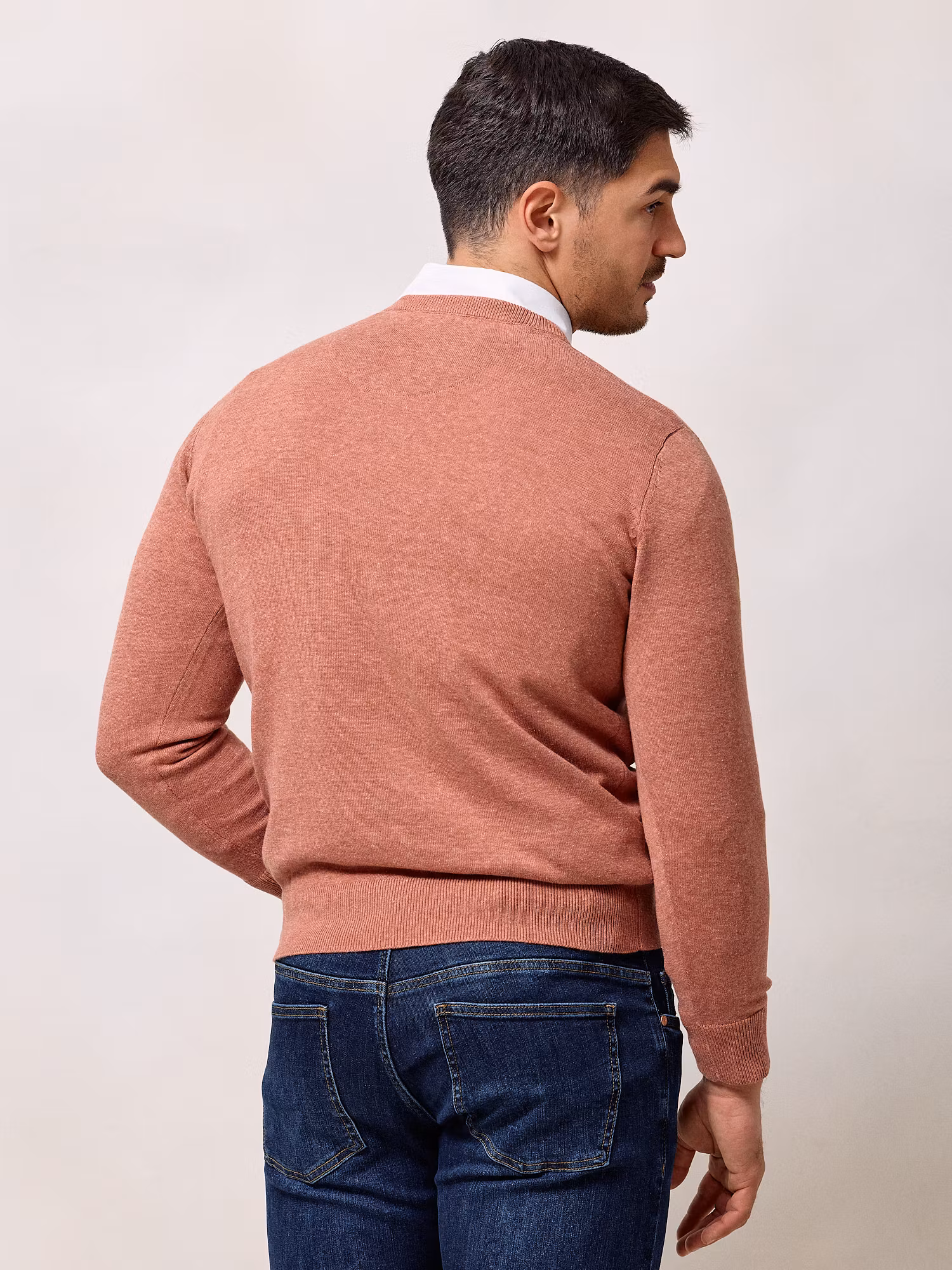 Round neck sweater | Terracotta