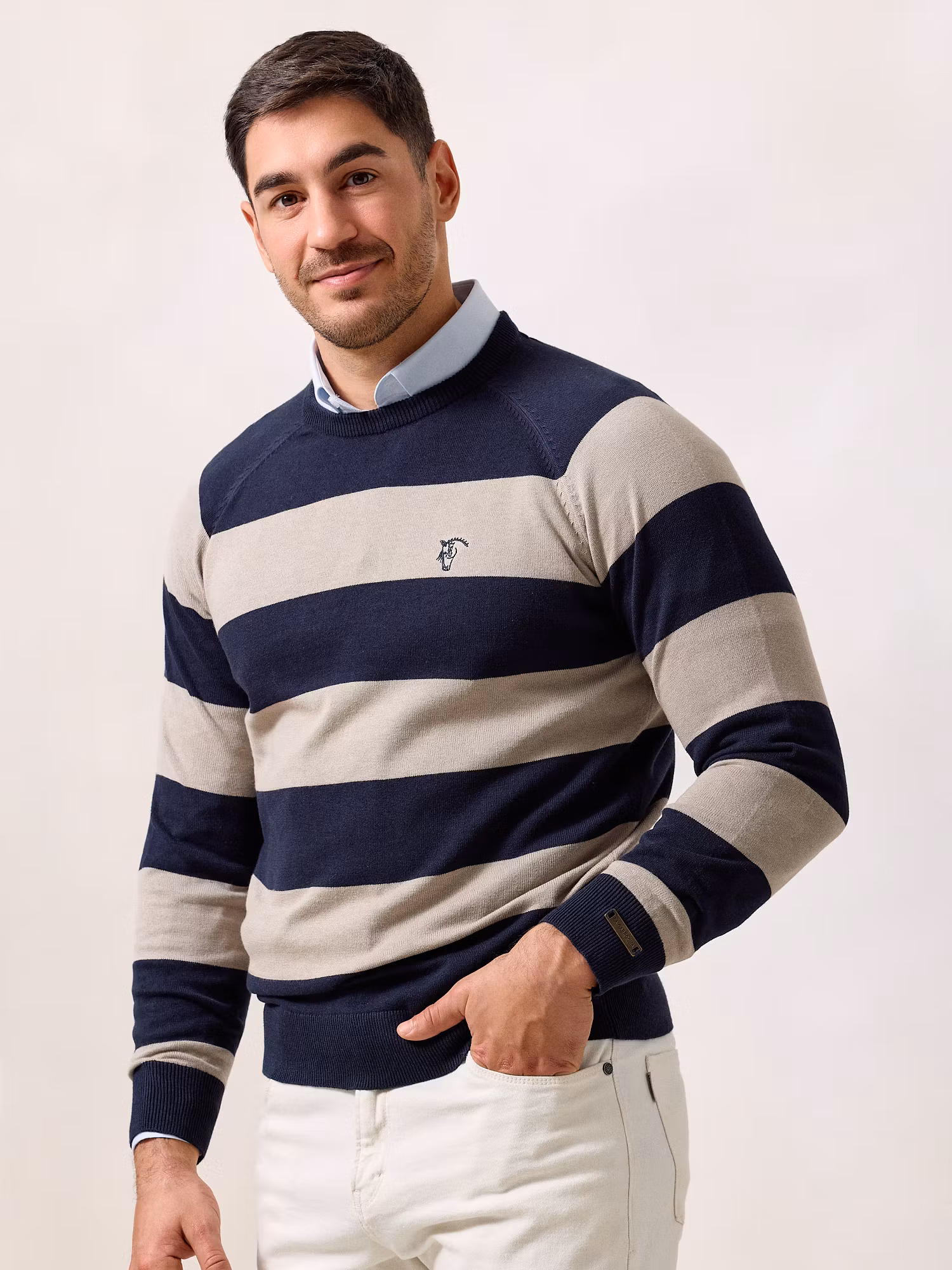 Striped Sweater | Navy Blue