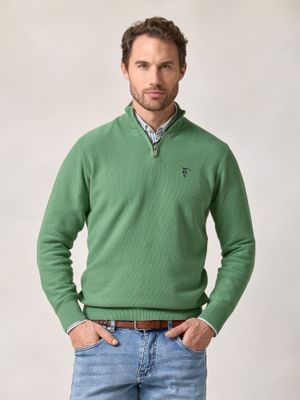 Half-Zip Structured Sweater | Ivy Green