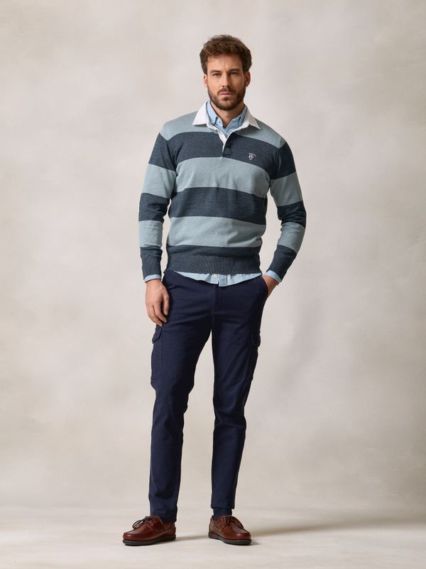 Pull Polo Rugby | Azul Lago