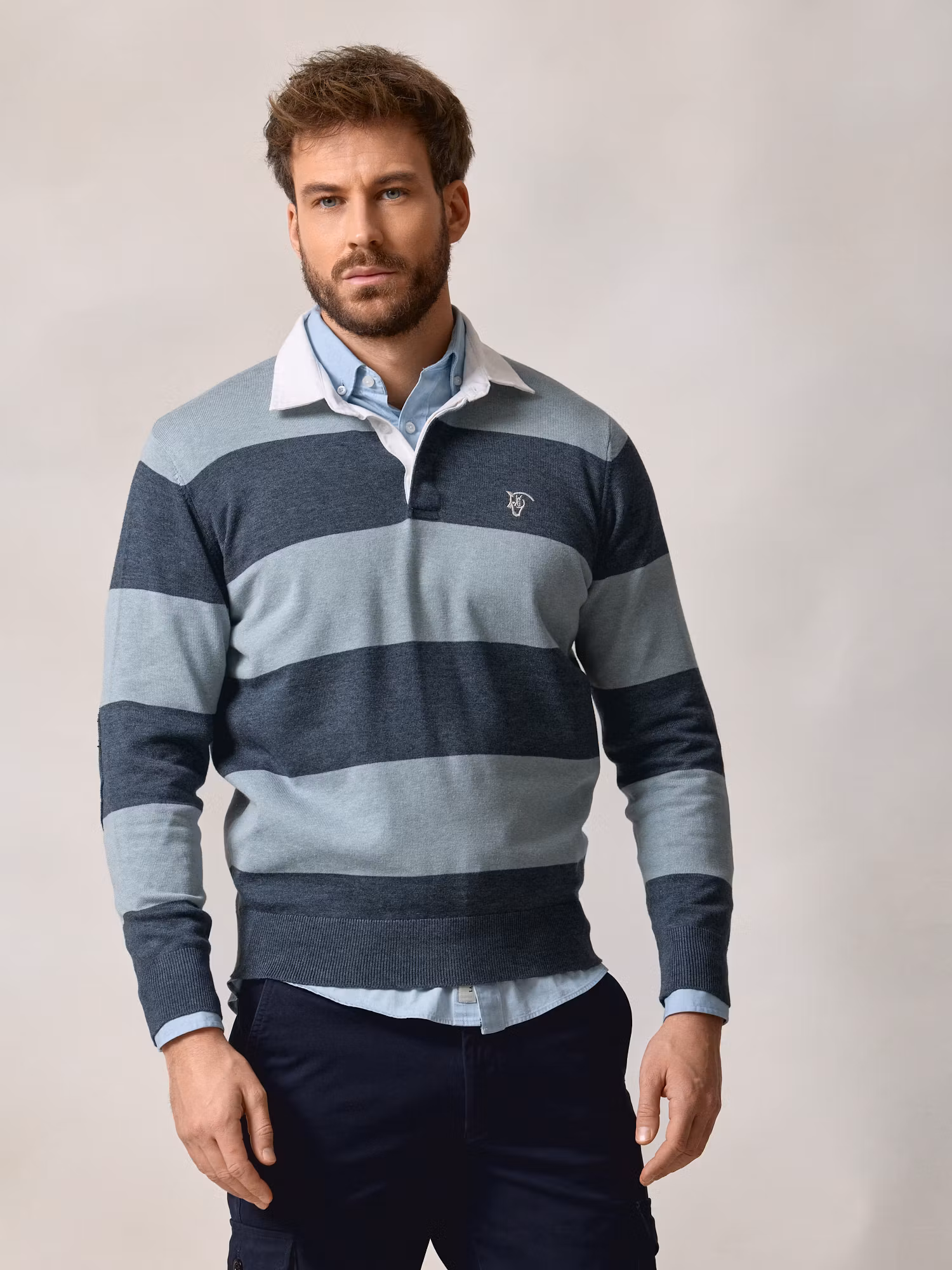 Pull Polo Rugby | Bleu Lac