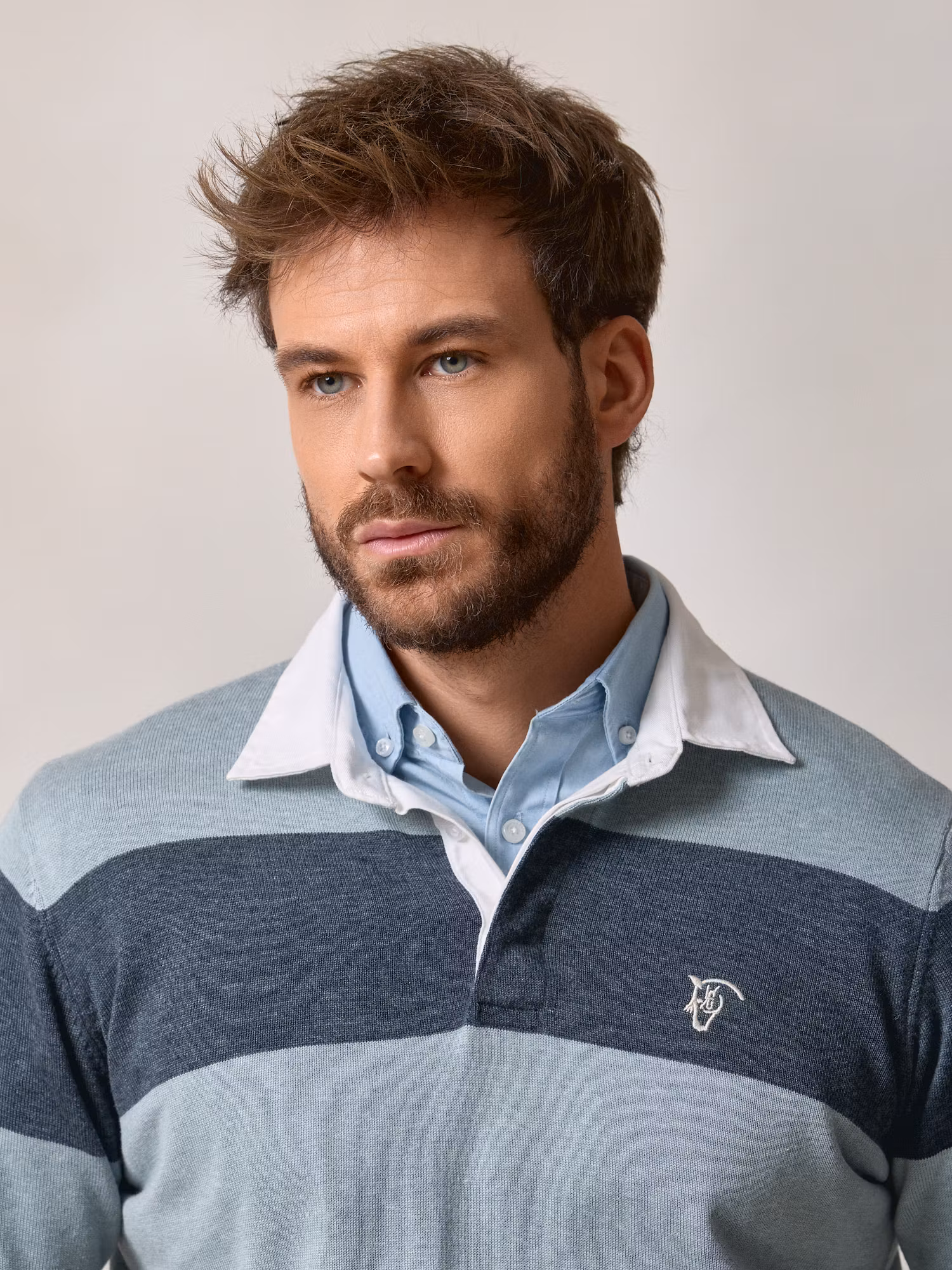 Pull Polo Rugby | Bleu Lac