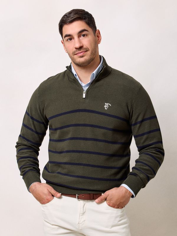 Half-Zip Structured Sweater | Hunter Green