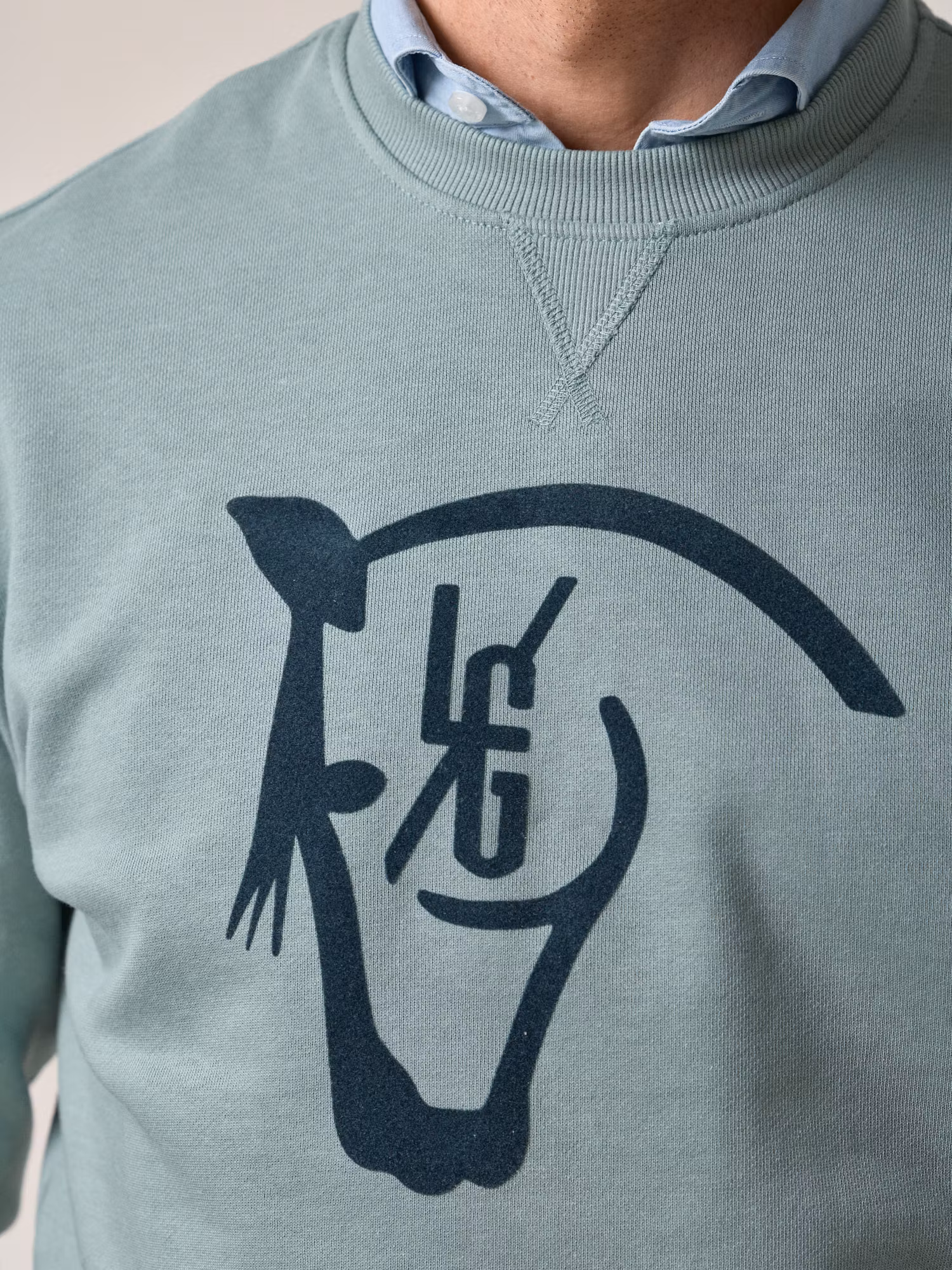 Horse Flock Sweatshirt | Ocean Blue
