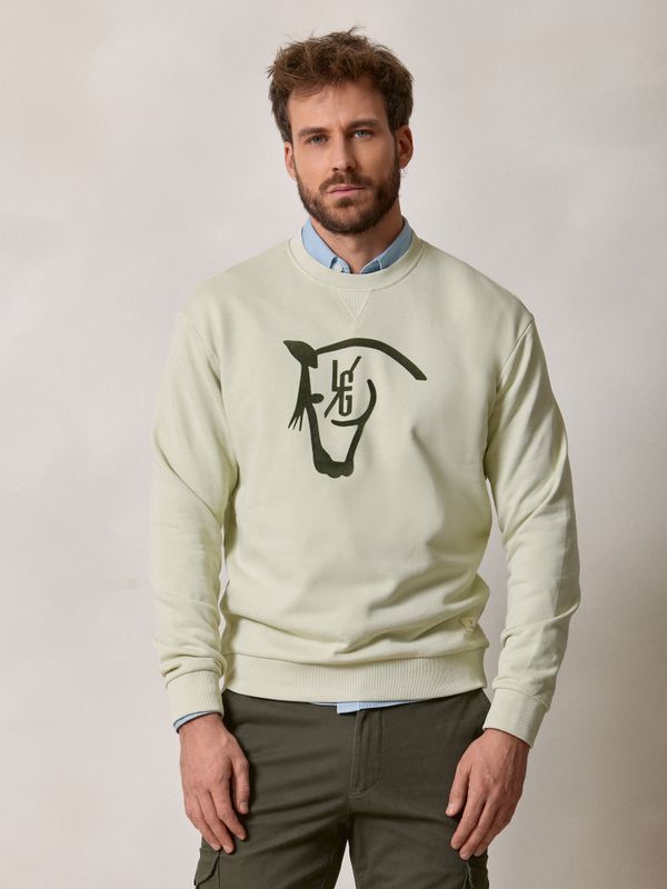 Sweatshirt Horse Flock | Verde Light