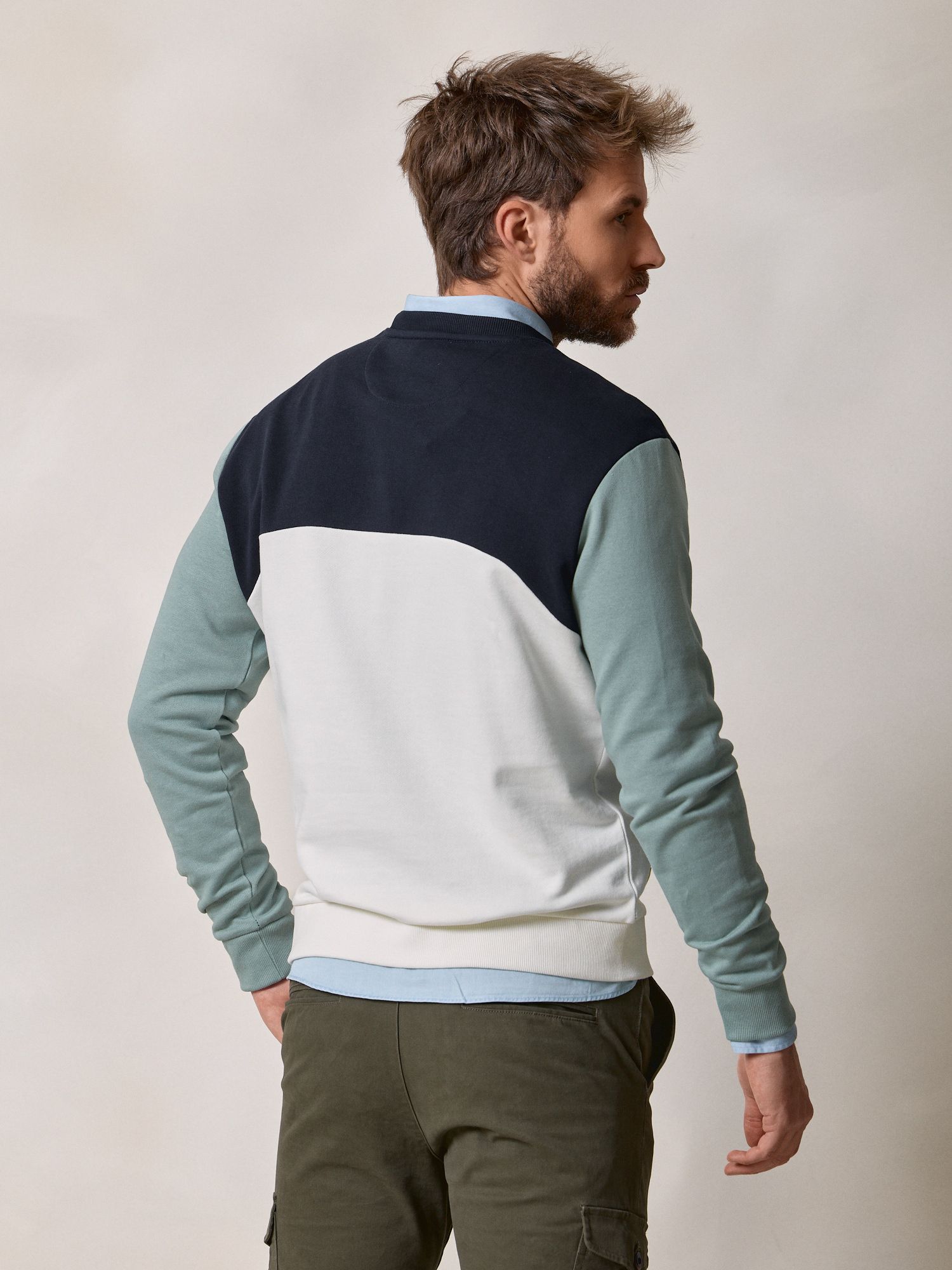 Multicolor Crew Neck Sweatshirt | Navy Blue