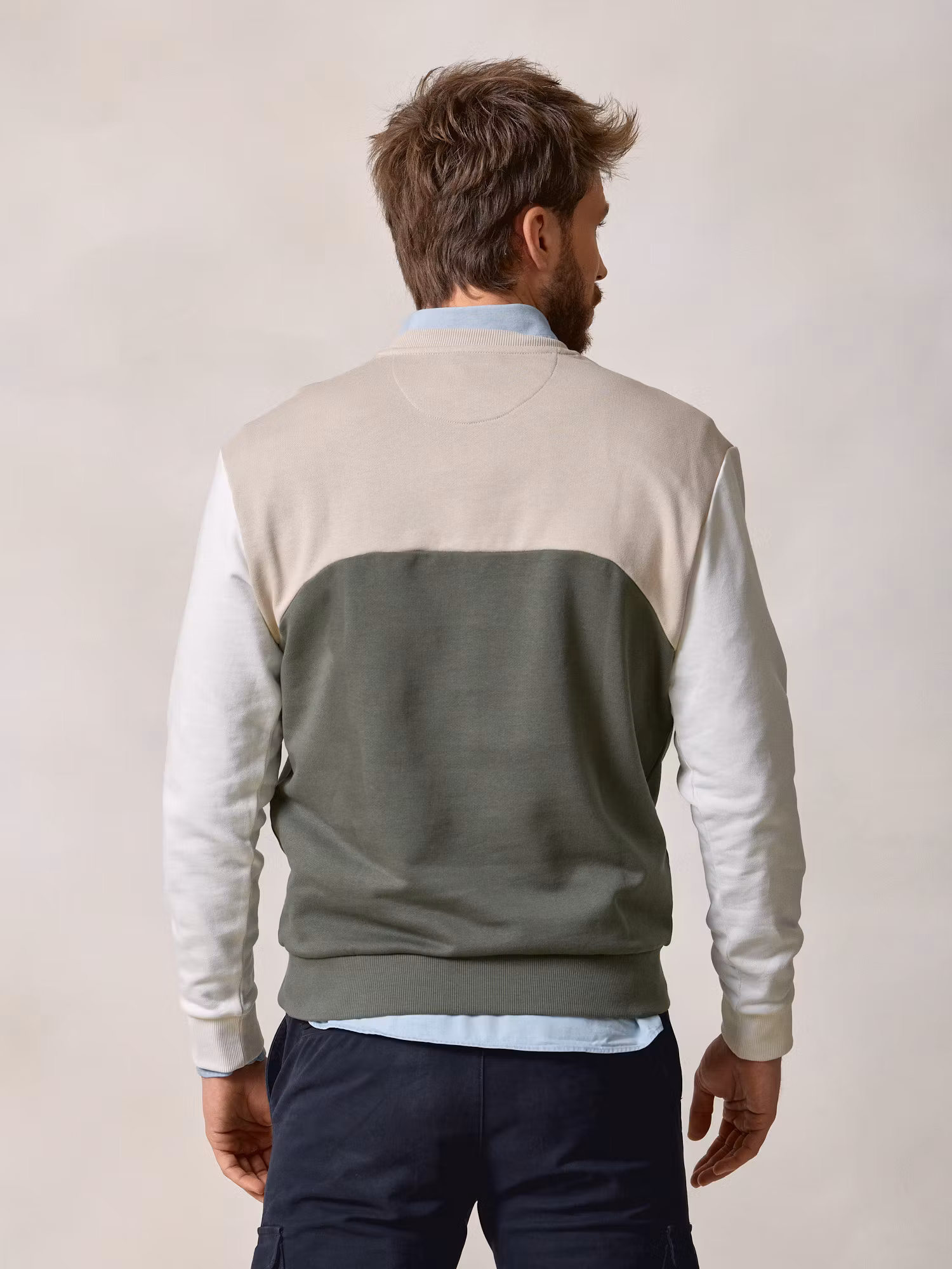 Multicolor Crew Neck Sweatshirt | Khaki 