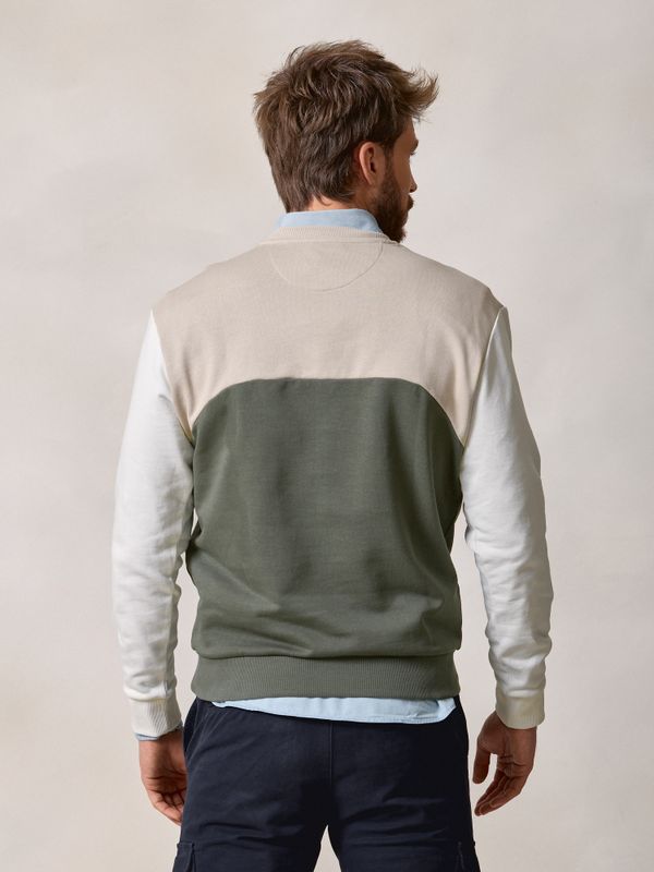 Multicolor Crew Neck Sweatshirt | Khaki 