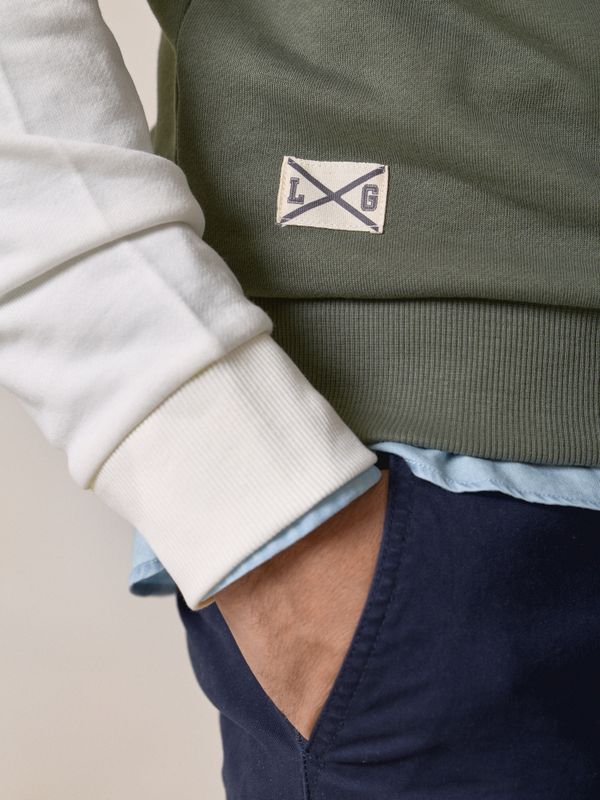 Multicolor Crew Neck Sweatshirt | Khaki 