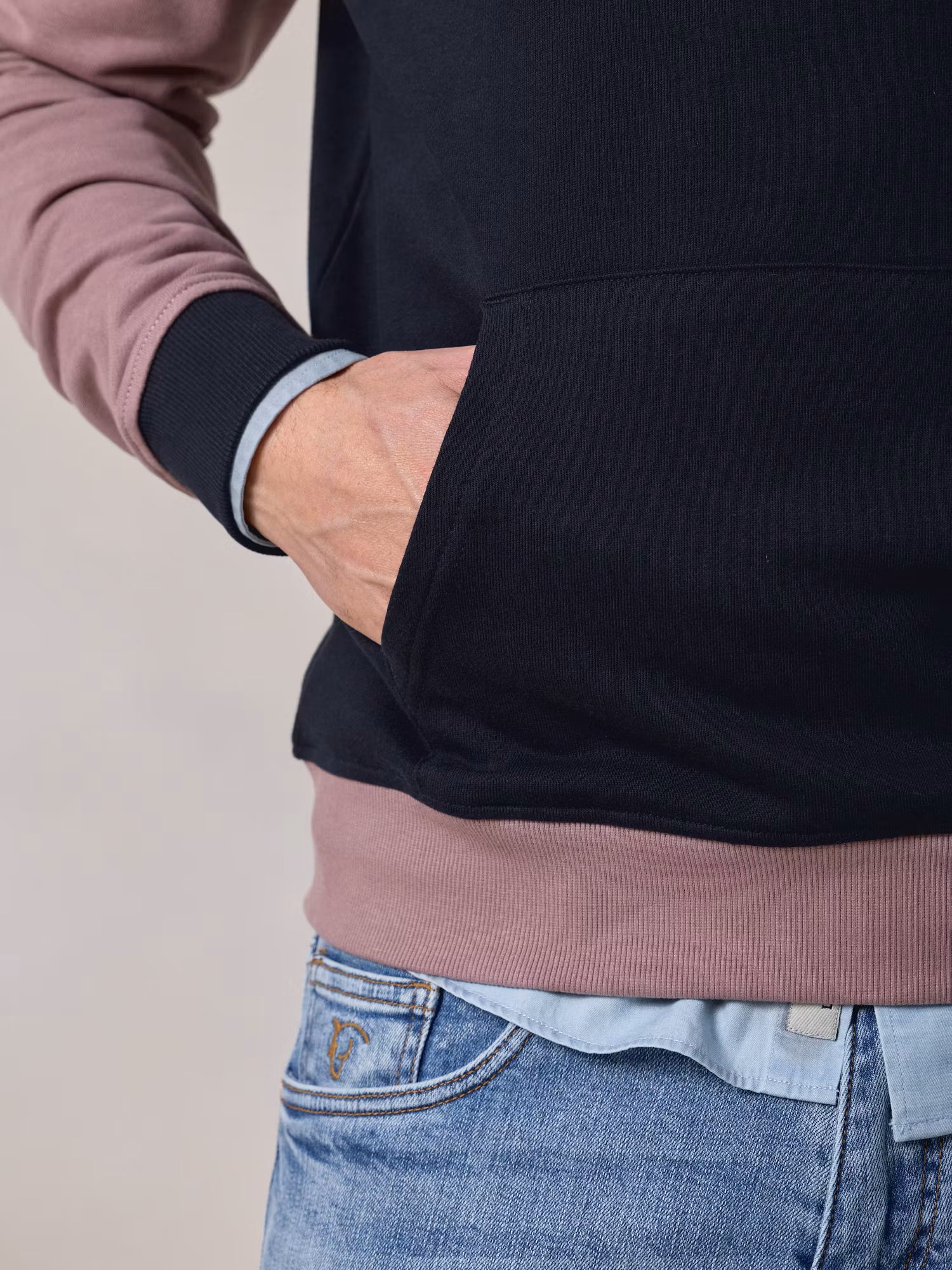 Multicolour Hooded | Navy Blue