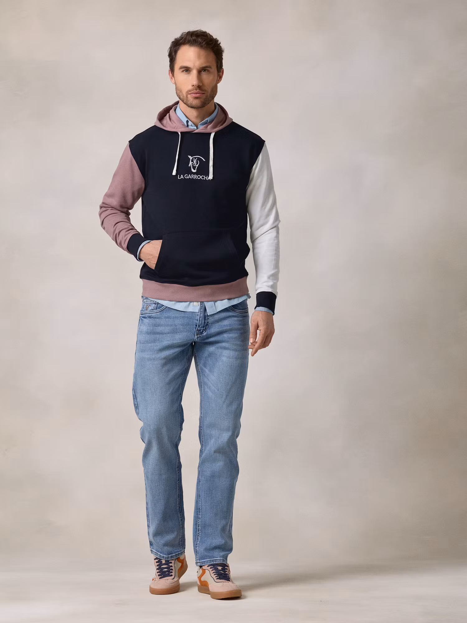 Multicolour Hooded | Navy Blue