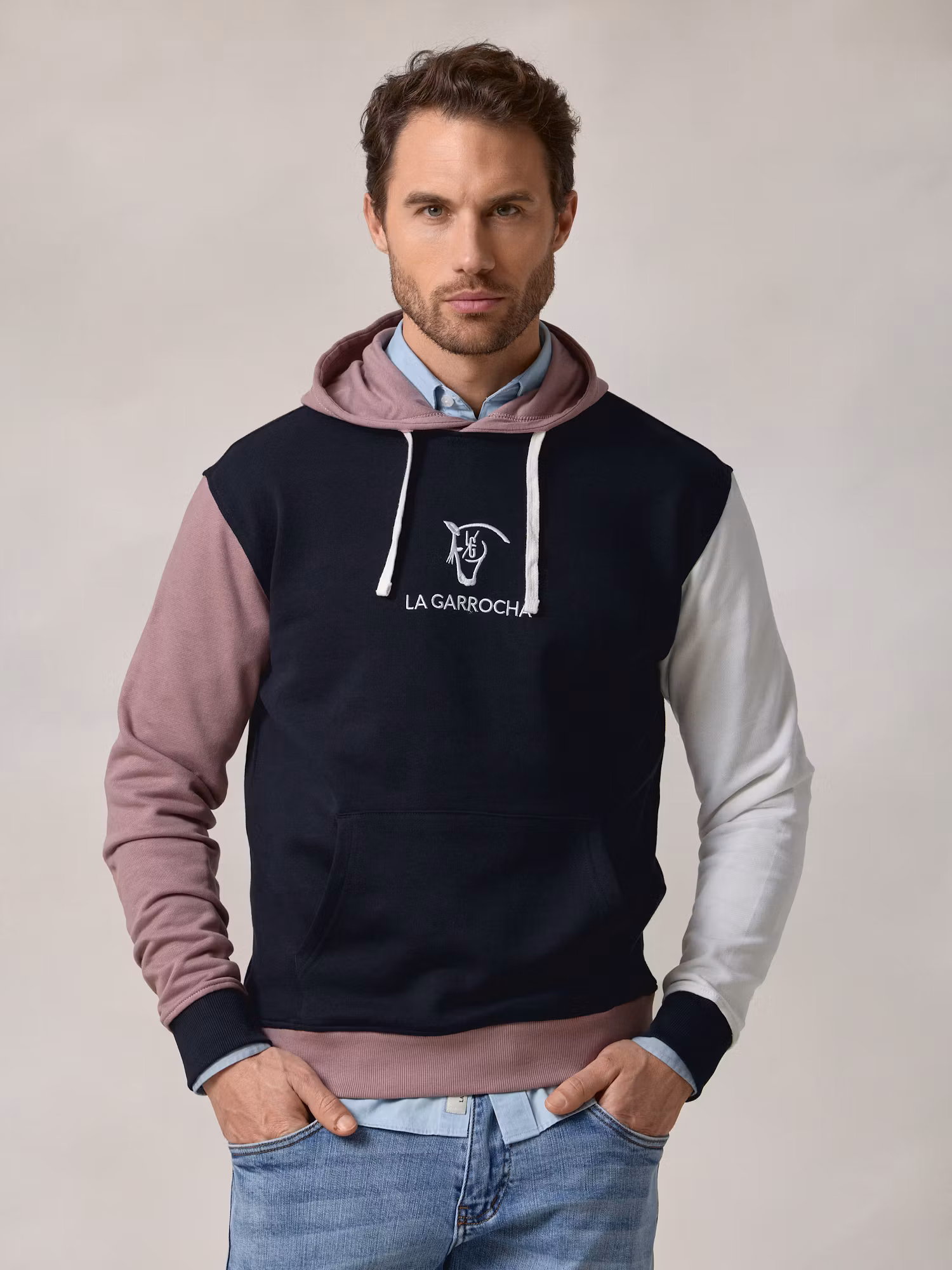 Multicolour Hooded | Navy Blue