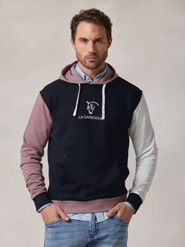 Sweatshirt Com Capuz Multicolorido | Azul Marinho