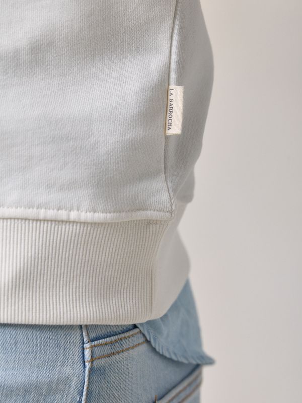 Sweat-shirt à demi-zip basique | Écru