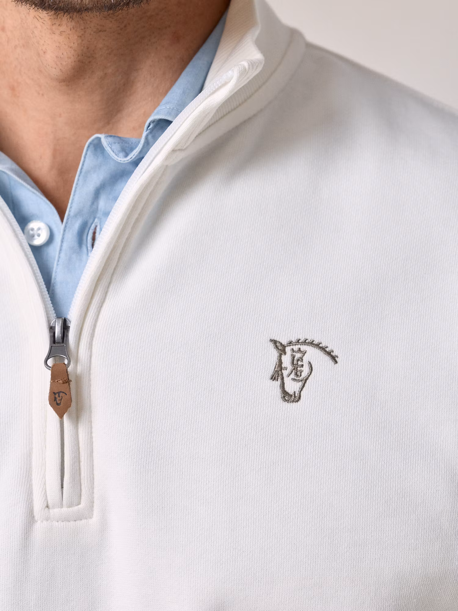 Basic Half-Zip Sweatshirt | Ecru