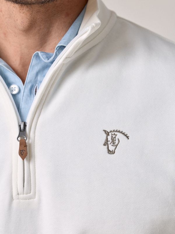 Sweat-shirt à demi-zip basique | Écru