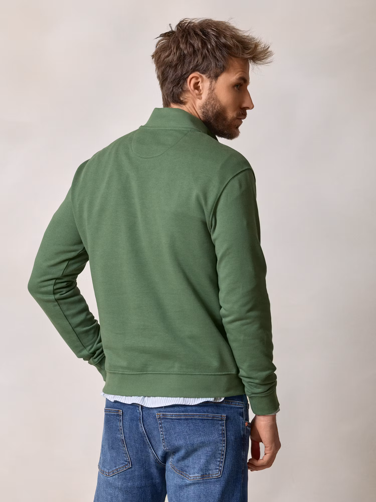 Basic Half-Zip Sweatshirt | Ivy Green