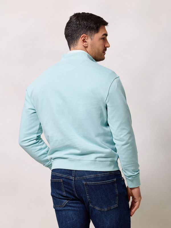 Sweat-shirt à demi-zip basique | Aqua