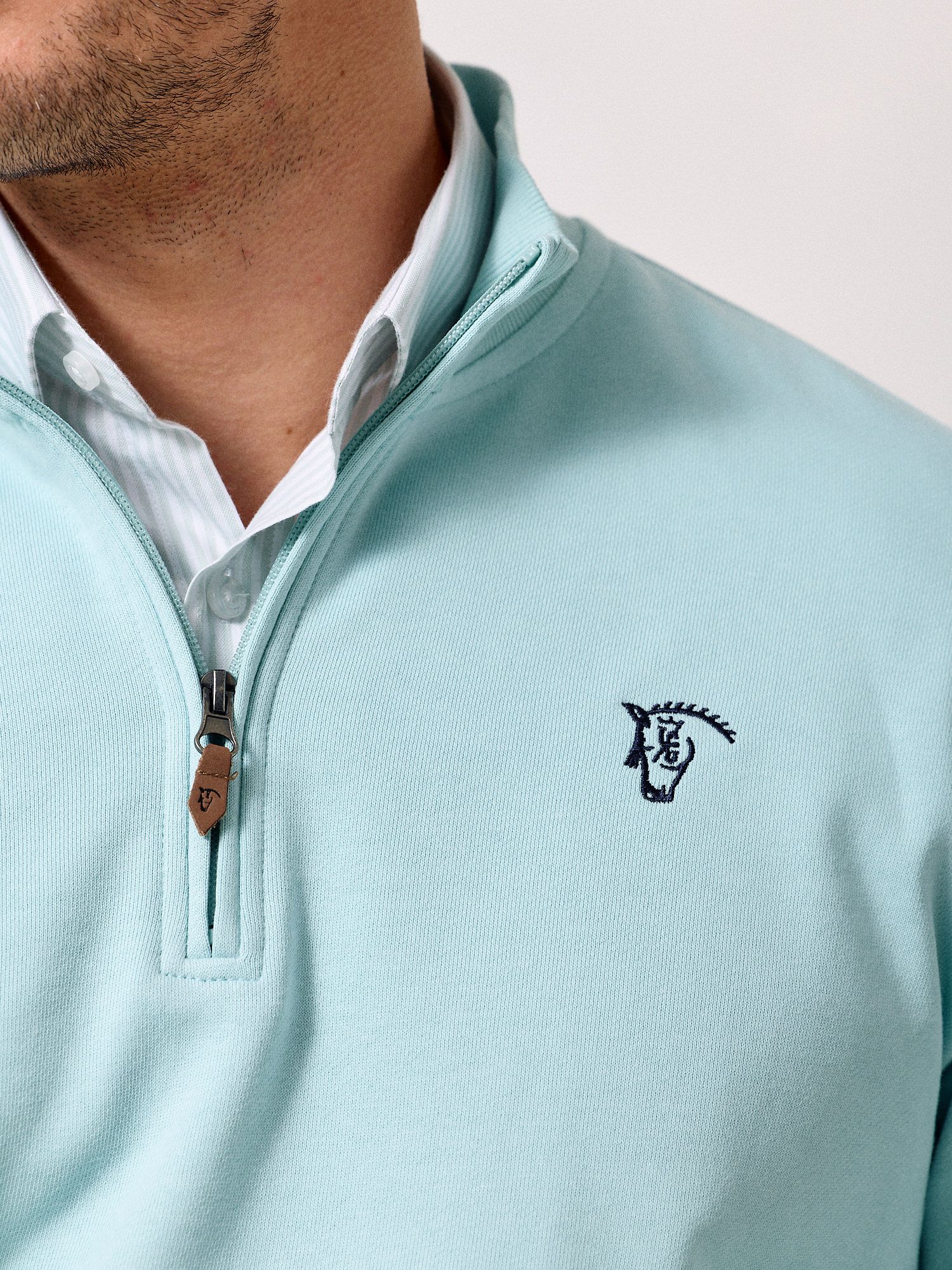 Basic Half-Zip Sweatshirt | Aqua