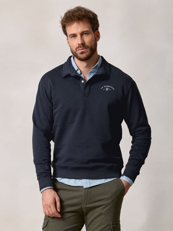 Sweat-shirt Col Polo | Bleu Marine