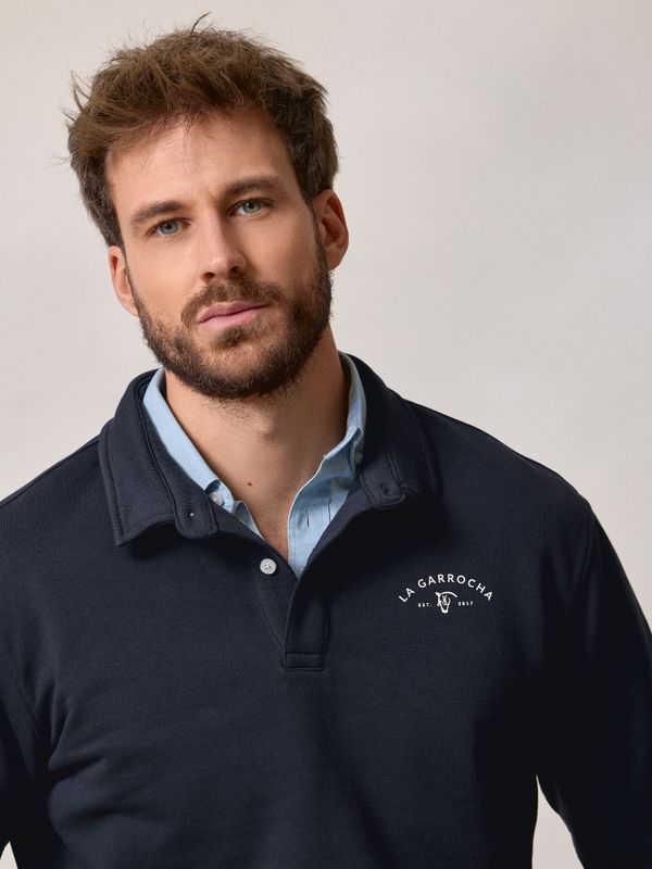 Sweat-shirt Col Polo | Bleu Marine