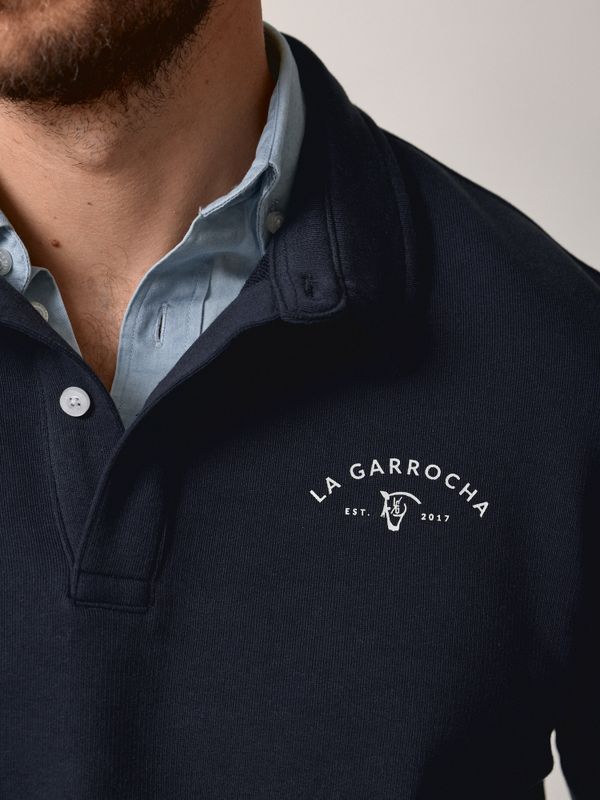 Sweat-shirt Col Polo | Bleu Marine