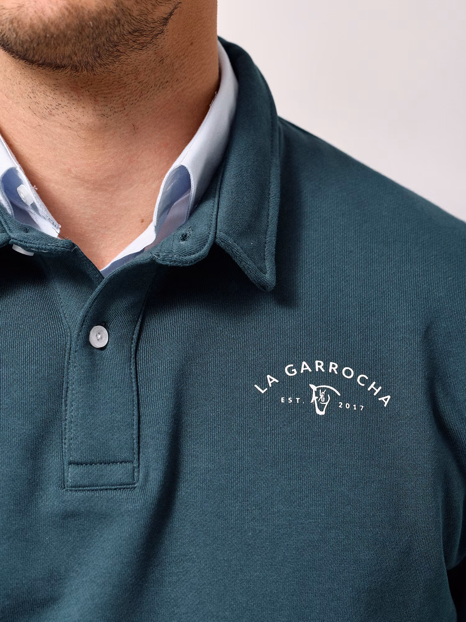 Polo Neck Sweatshirt | Teal