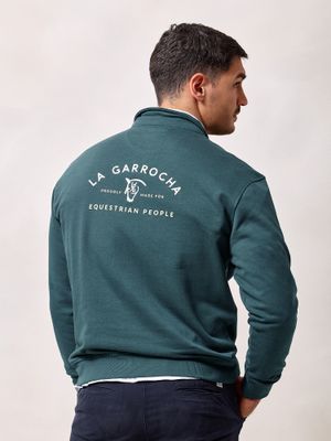 Polo Neck Sweatshirt | Teal
