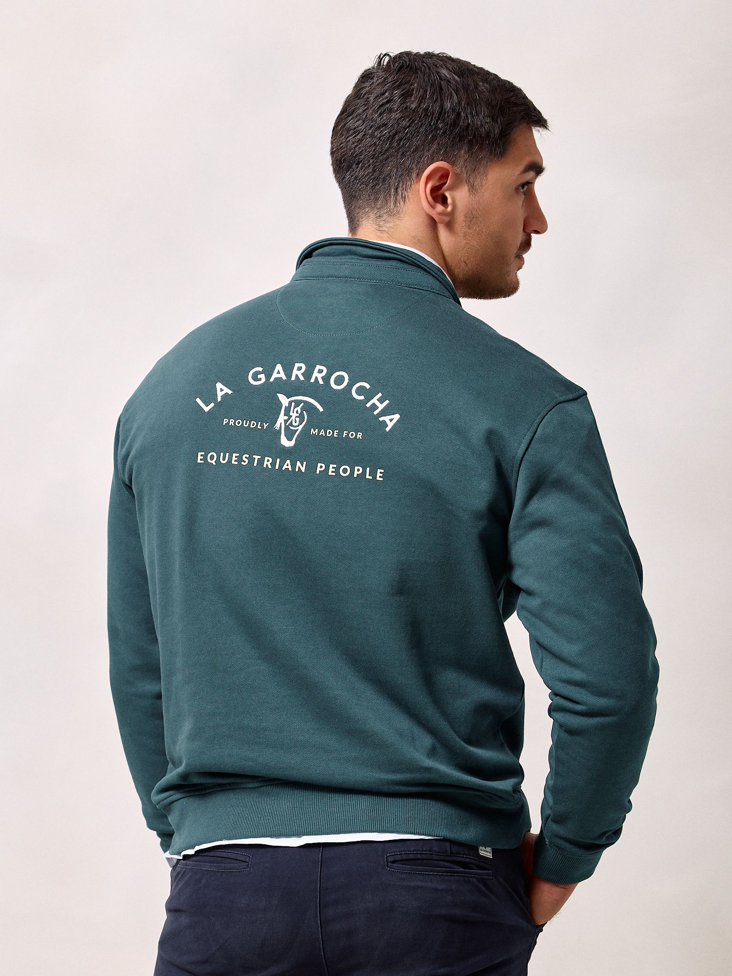 Sudadera Cuello Polo | Verde Azulado
