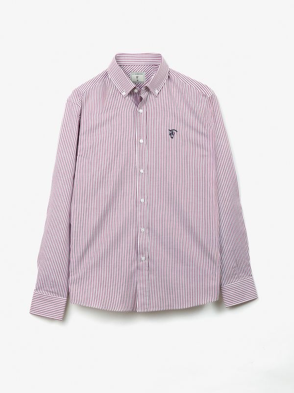 Chemise Oxford à Rayures | Burgundy