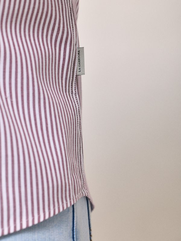 Camisa Mini Oxford Rayas | Burgundy