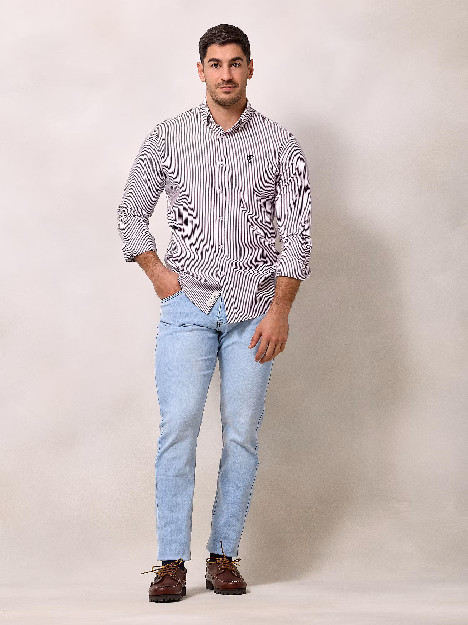 Chemise Oxford à Rayures | Bordeaux