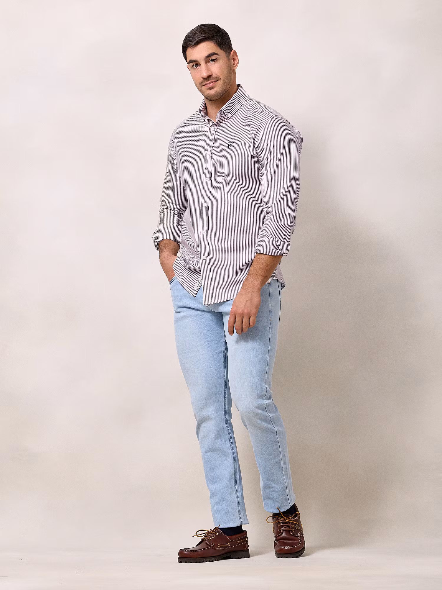 Chemise Oxford à Rayures | Bordeaux