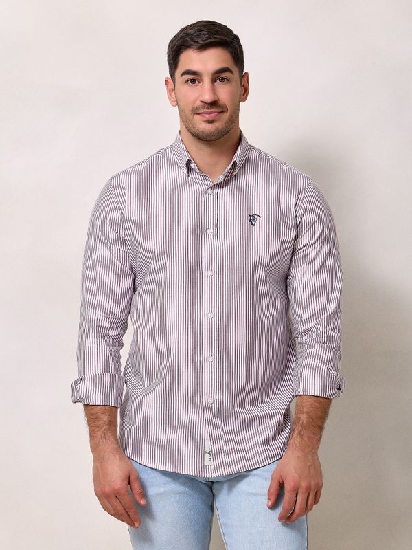 Camisa Mini Oxford Rayas | Burgundy