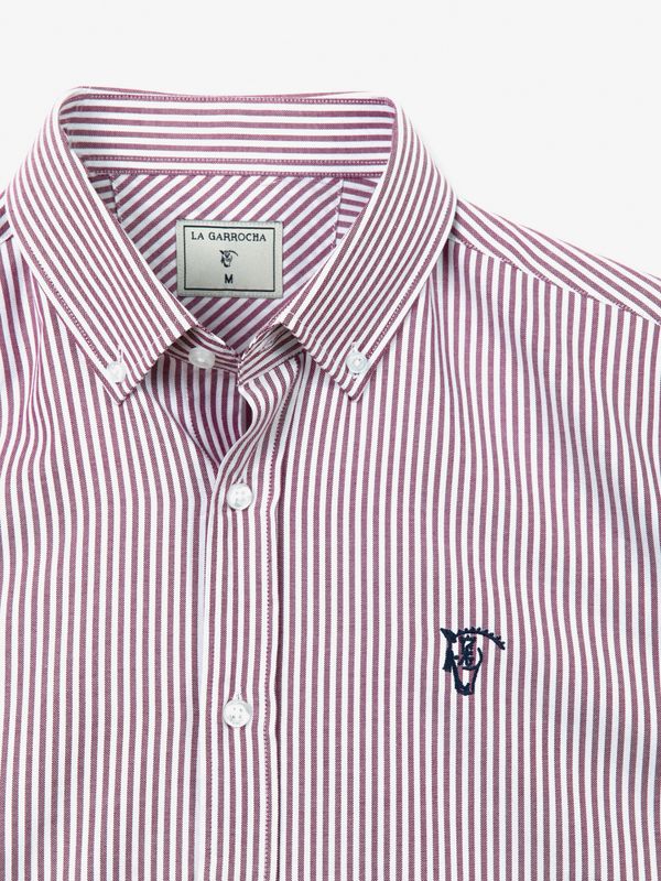 Chemise Oxford à Rayures | Burgundy